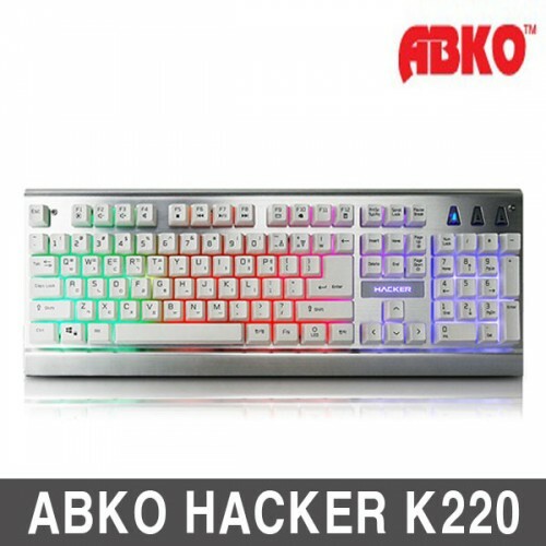 ABKO HACKER K220 레인보우 LED 알루미늄 멤브레인 게이밍키보드