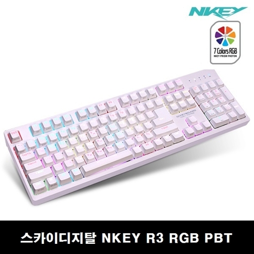 스카이디지탈 NKEY-R3 RGB LED 한글 PBT 화이트에디션