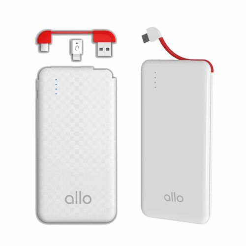 [알로코리아] New allo220 카드형 초슬림 보조배터리 5000mAh / 아이폰 젠더 포함