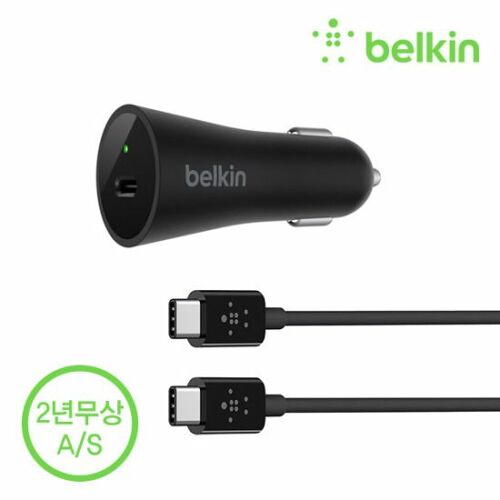 벨킨 USB-C 차량용 충전기 + 케이블 F7U004bt04-BLK