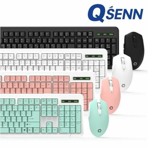 [QSENN] MK210 무선 키보드 마우스 세트 (핑크)
