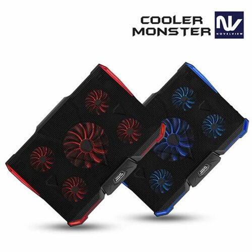 [노벨뷰 사이언스] 노트북쿨링패드 받침대 고성능쿨링패드 Cooler Monster F5(블루)