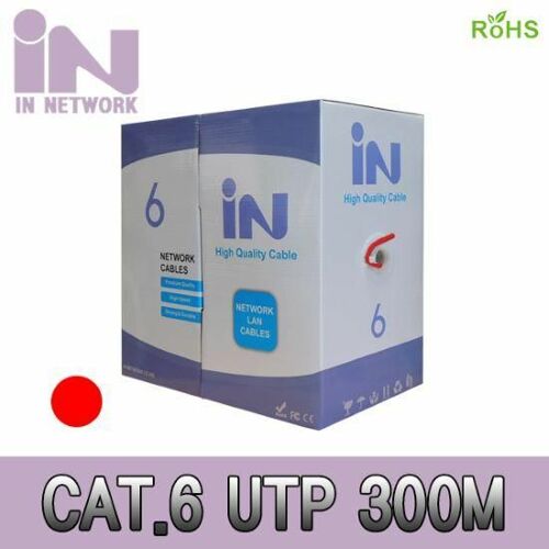 [인네트워크] CAT.6 UTP 랜케이블 박스 300m (레드)(IN-6UTP300MR)