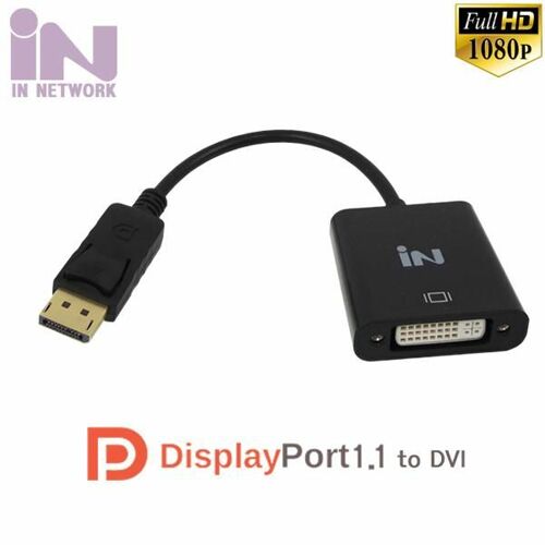 [인네트워크] [IN-DPD29] DisplayPort Ver1.1 to DVI 컨버터오디오 미지원 블랙