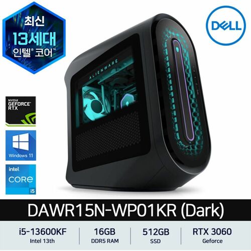 [DELL] R15 델 게이밍 데스크탑 DAWR15N-WP01KR Dark i5-13600KF DDR5 16GB RTX3060 Win11Pro 고사양PC 딥러닝