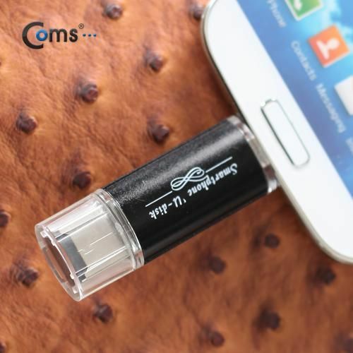 [Coms] Coms 스마트폰 OTG USB 카드리더기, BLACK (Micro SD 메모리지원) NS814[NS814]