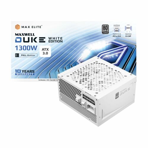 [맥스엘리트] MAXWELL DUKE 1300W 80PLUS PLATINUM 풀모듈러 ATX 3.0 WHITE