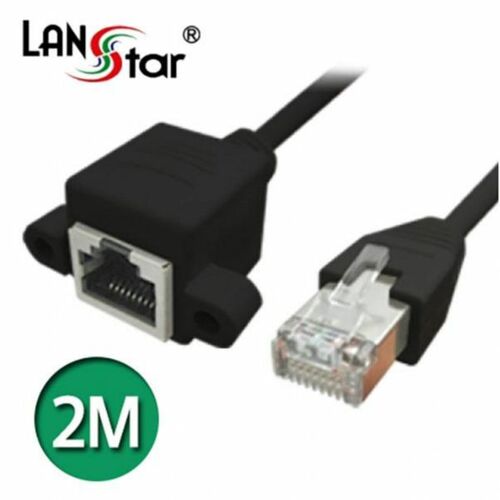 [LANStar] 랜연장 판넬형 케이블, CAT.5E FTP, Open Screw, 2M 검정 [LS-5FTPSD-BK2M]